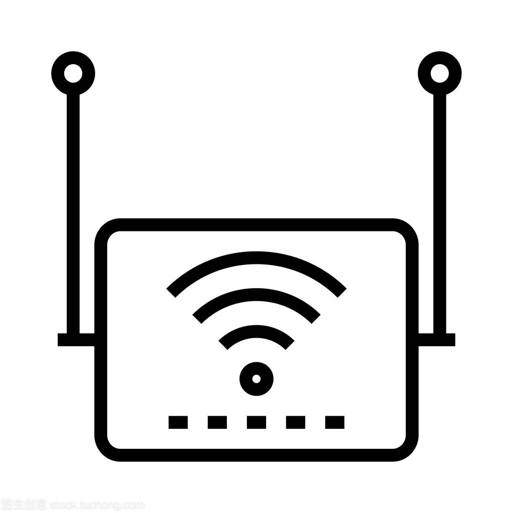 WIFI设备细线矢量图标 网络设备的视觉语言